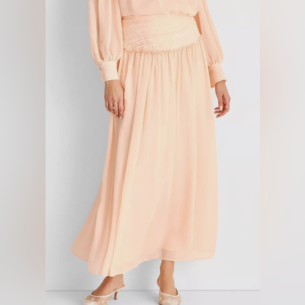 Elegant Peach Maxi Skirt